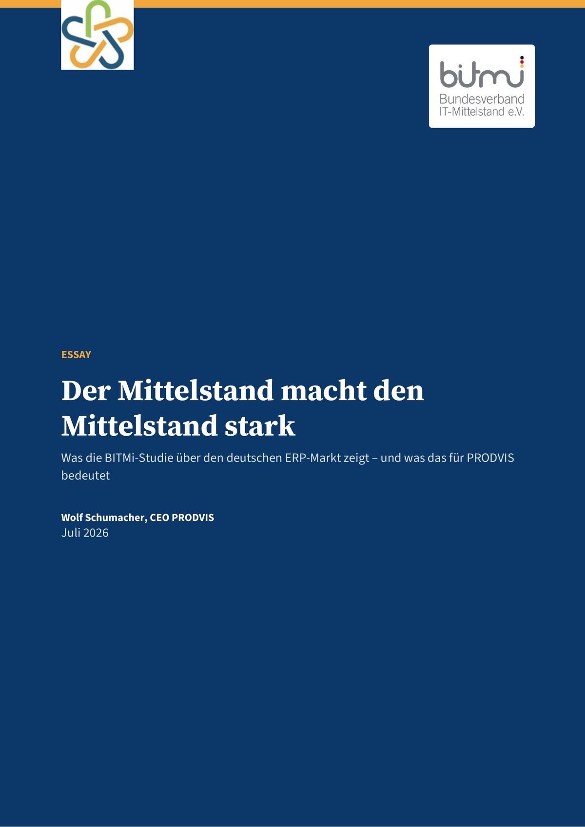 Titelseite des PRODVIS-Essays zur BITMi-Mittelstandsstudie: Der Mittelstand macht den Mittelstand stark